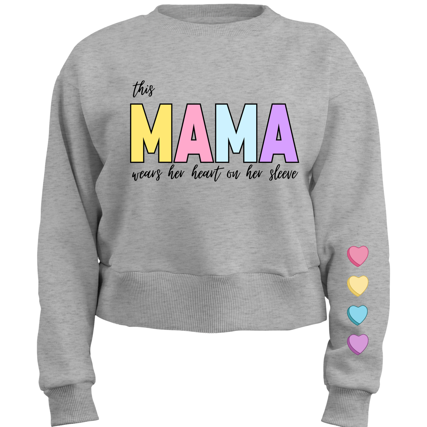 Mama Sweatshirt ADD KIDS NAMES TO THE NOTES OF THE ORDER FOR THE HEARTS ON THE SLEEVE